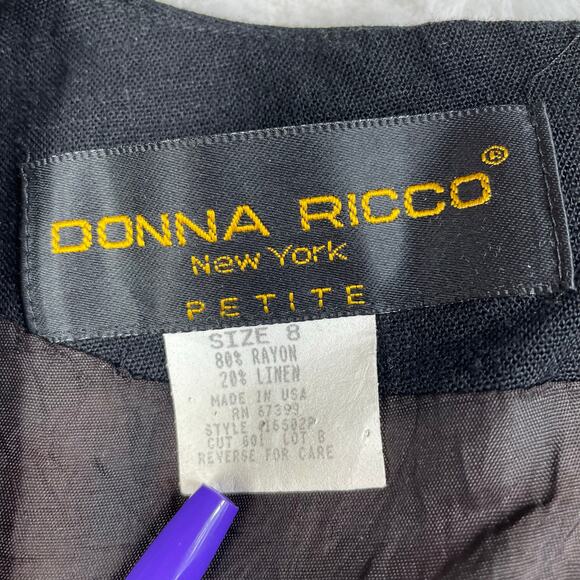 🔥Vintage Donna Ricco Linen Rayon Blend Embroidered Layered Mini Dress Size SP - Picture 9 of 16